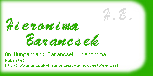 hieronima barancsek business card